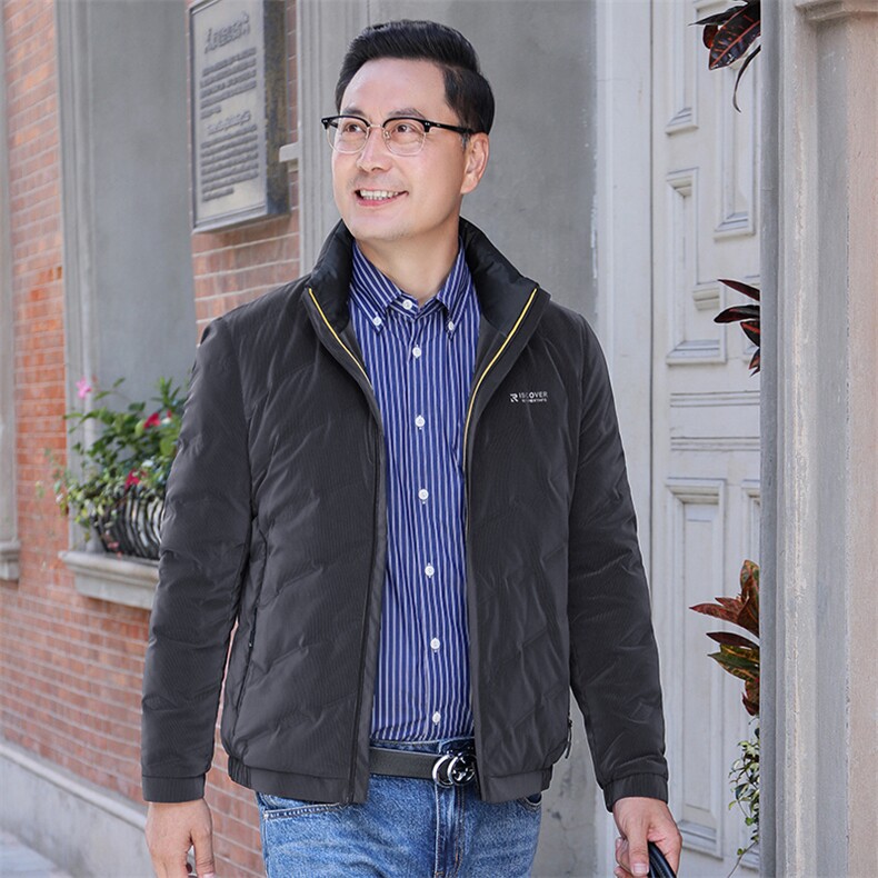 羽绒服男中年加厚立领商务休闲外穿男装新款冬季保暖爸爸外套,男装羽绒服,电商B212（原钱塘6029）