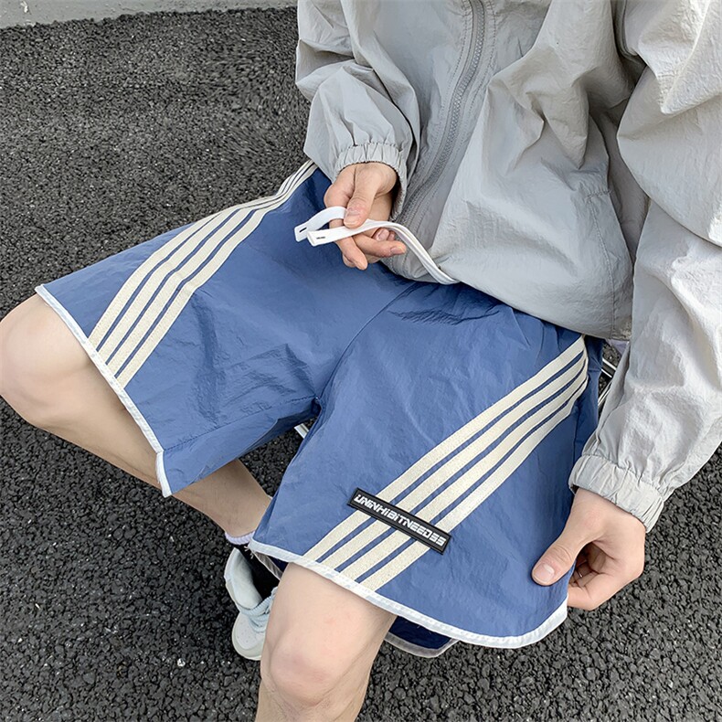 D232A-CF19-P35控48高品质速干条纹休闲短裤M-5XL，男装牛仔裤，电商D232A