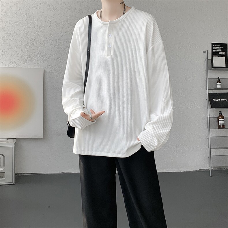 亨利领长袖T港风宽松大码打底衫CH58-特P25无差价，男装卫衣，星座214-3