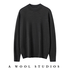 2025年秋季半高领短袖1时尚通勤休闲，男装羊毛衫，朝思纯山羊绒