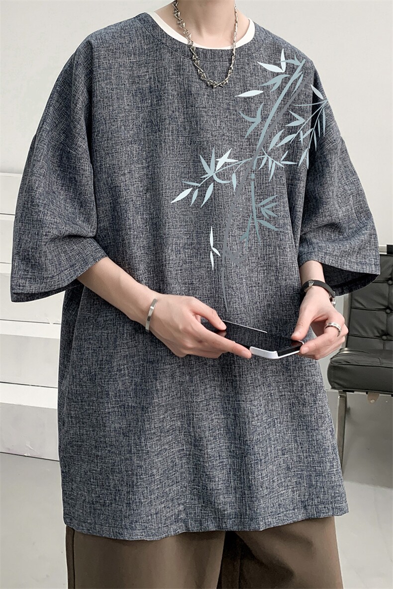风复古亚麻短袖男棉麻t恤男半袖ZT71393-P35,男装T恤,电商A040