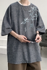 风复古亚麻短袖男棉麻t恤男半袖ZT71393-P35，男装T恤，电商A040