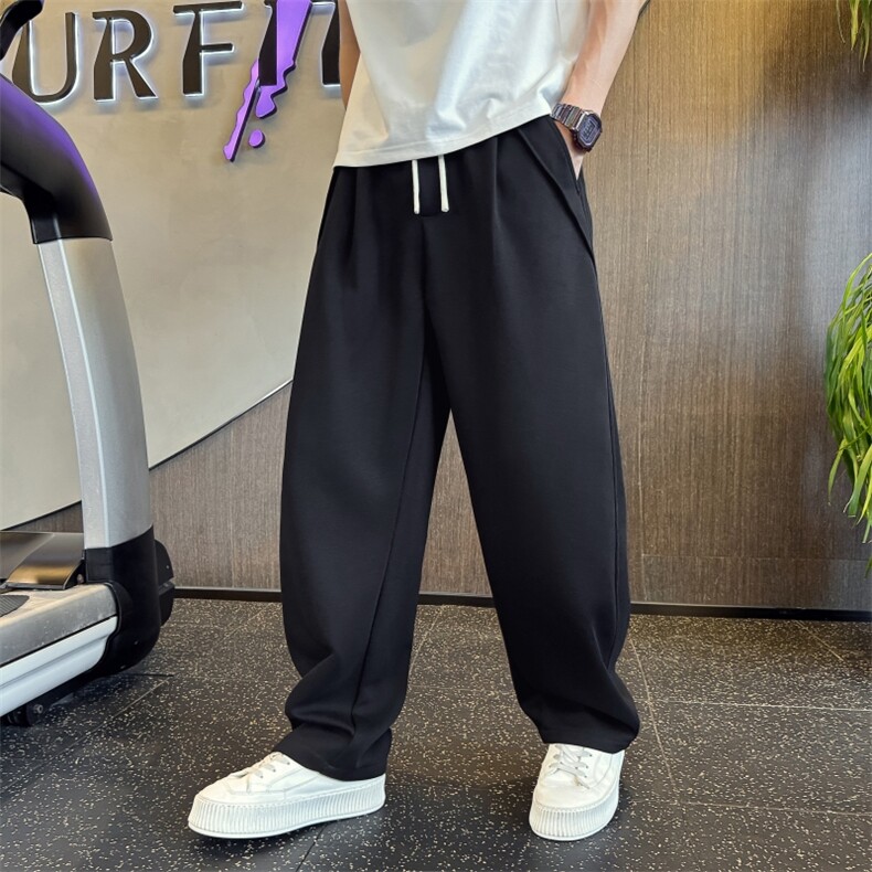 秋装新款卫裤男潮流口袋装饰宽松直筒休闲卫裤K8857-P78,男装休闲裤,电商A368