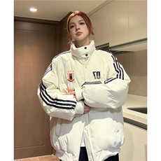 冬装新港风织带棉服刺绣logo棉衣休闲加厚外套男女G1105P118，男装棉衣，电商A339