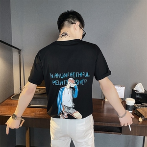 312A-1106-P35 新款社会小伙短袖T恤宽松男士潮流半袖体恤A图片