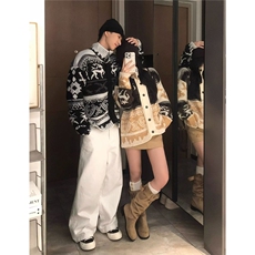 网图费尔岛花纹法式提花针织开衫情侣毛衣外套A025-FM17609-P60，男装针织衫/毛衣，电商A025