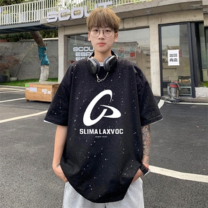 量大优供抖音视频 支持得物配合二开美式满天星亮片短袖T恤MTX382图片