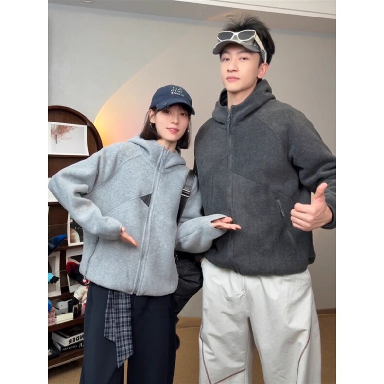 美式复古cleanfit针织毛衣男女宽松休闲拉链开衫连帽外套,男装针织衫/毛衣,四季星座505