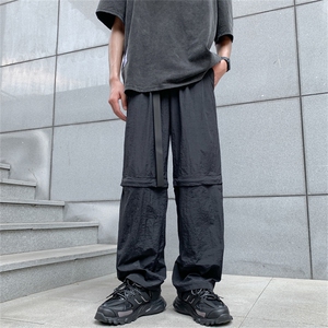 两穿休闲裤男韩版潮流紫色个性帅气2024秋夏防水ins长裤K4363-P43图片