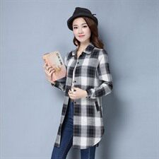 衬衫其他通勤常规长袖中长款修身条纹2021年秋季，女装衬衫，众宇琦