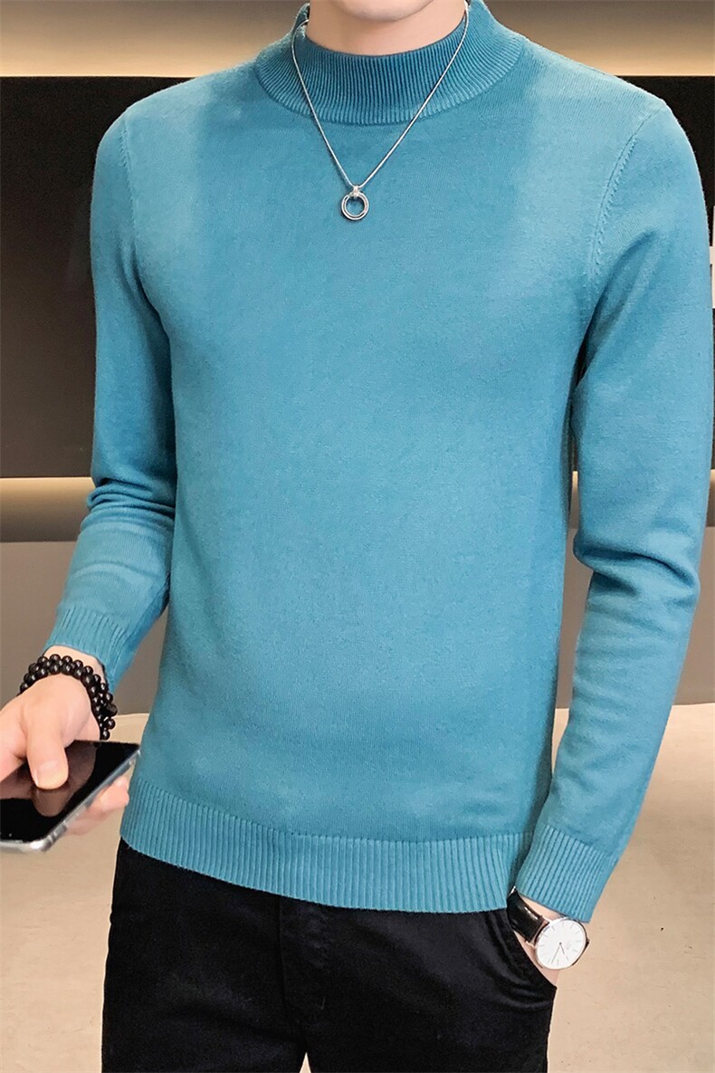 12色纯色毛衣打底衫男秋冬内搭半高领修身针织衫M602特p35,男装针织衫/毛衣,电商D303