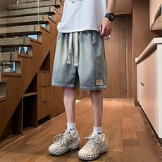 牛仔短裤男夏季薄款宽松中裤水洗做旧痞帅工装五分裤N9975，男装牛仔裤，星座1116A-1（原606A）