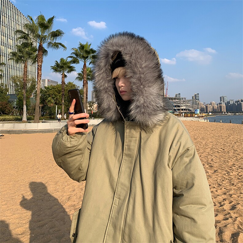 MM48040-P130冬季大毛领棉衣男士大码加厚棉袄男棉服,男装棉衣,电商A040