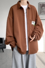衬衫男秋季新款港风宽松大码提花长袖衬衣CS027-P45，男装衬衫，星座214-3