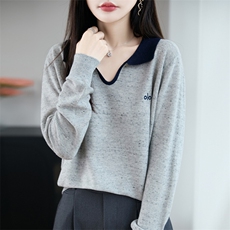 设计感翻领针织衫女2025新款韩系穿搭高级感上衣秋冬巨好看的毛衣，女装羊毛衫，唐诺