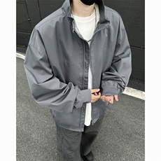 直播春秋飞行立领休闲纯色复古百搭外套美式教练夹克6188-P43，男装夹克，星座1403A