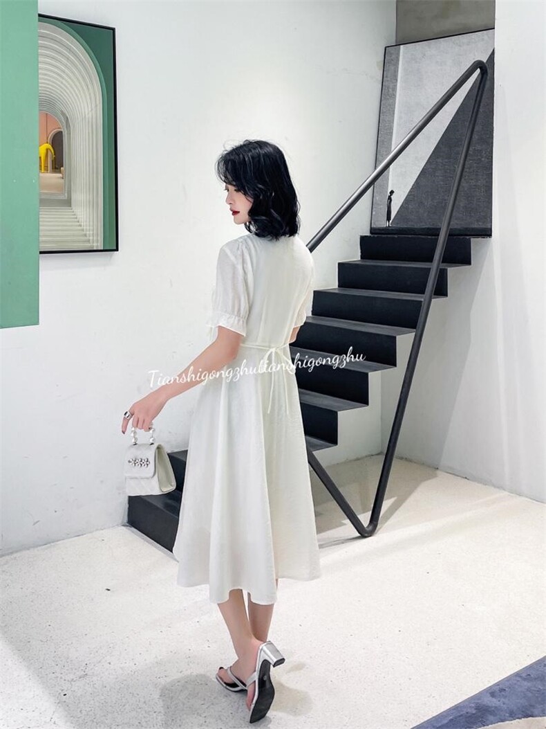 风盘扣连衣裙，女装连衣裙，天使公主