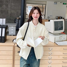 出货中奶白色棒球服外套女2C052-6611-P135-K188，女装短外套，2C052