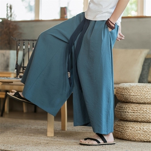夏季 宋裤绣花阔腿裤裙裤改良汉服风情侣宽松大裤脚 K90/P85图片