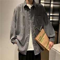 灯芯绒衬衫男长袖韩版宽松ins衬衣港风日系秋季外套W1667-P40，男装衬衫，星座512-2