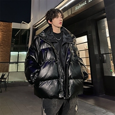 405A美式高街个性金属设计假两件pu皮棉服MY24925-P155控188，男装棉衣，星座405A
