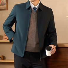 主推中老年羽绒服外套男装冬季中年翻领短款白鸭绒羽绒服大衣，男装羽绒服，钱塘723