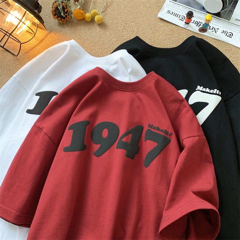 短袖男T恤纯T大码日系T复古美式港风T休闲T1016-1 T165 P28 K48图片