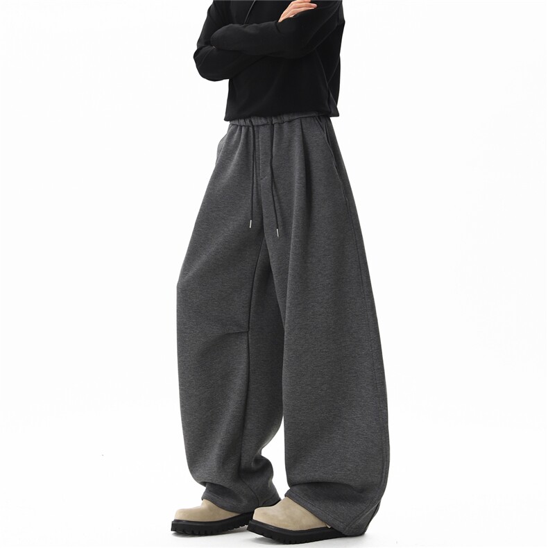【现货】XZ612-K345-特P51立体垂感宽松阔腿裤弯刀裤休闲卫裤,男装休闲裤,星座612