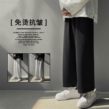 2022简单风修腿卫裤高弹健康布聚酯纤维WK10-1特批22，男装休闲裤，星座718-1
