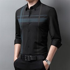 秋季2023新款中年男士长袖衬衫商务休闲爸爸装衬衣薄款时尚男装，男装衬衫，电商B212（原钱塘6029）