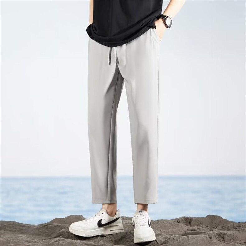 夏季新款薄款抗皱垂坠直筒西裤简约百搭休闲长裤VS301，男装西裤，星座1116A-2（原606A-1）