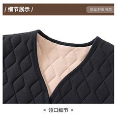 冬羊羔毛一体加绒马甲背心爸爸中老年人羽绒棉保暖无袖坎肩马甲，男装背心/马甲，钱塘6003（原4033）