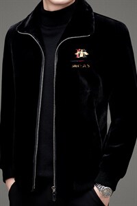 新款中青年男式翻领外套金貂绒保暖休闲夹克外套SNNJDR11807-P350，男装夹克，电商B212（原钱塘6029）
