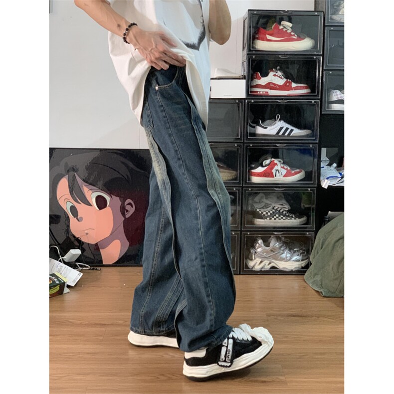 【网图】假两件解构牛仔裤男欧美hiphop裤子美式NZK13LL-特P58图片