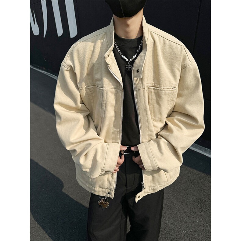 得物二开重磅水洗帆布哈灵顿外套男立领设计感夹克JK1168-P98,男装夹克,星座1103-3