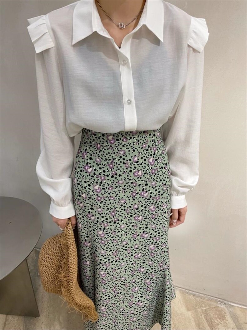 2022年春款衬衣+半裙，女装半身裙，POHIO葆伊