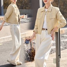 主推小个子短皮衣外套25春季新款洋气女士修身显瘦pu皮夹克机车服，女装皮衣，江南女神