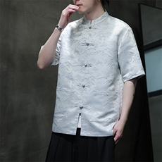 风夏季新款2024大好河山五分袖休闲大码短袖A021-CS7098-P70，男装T恤，电商A021