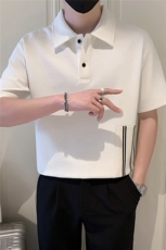 现货2025夏季新款社会小伙拼接polo衫男短袖T恤TX06P55控78，男装T恤，电商B276A