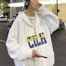 男秋季2023新款长袖夹克外套加厚华夫格卫衣W8001P36，男装夹克，星座1116-2