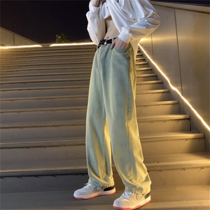 黄泥色牛仔裤男高街帅韩版潮流2024春秋新款ins宽松长裤K2108-P45图片
