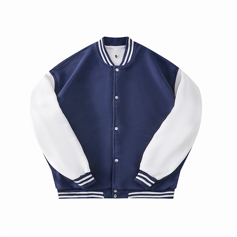 抖音得物高品质重磅全棉二开360克立领棒球服开衫卫衣外套CM12，男装卫衣，电商A486-1