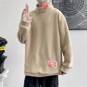 贴标半高领内搭打底衫男秋冬季情侣装摇粒绒半高领卫衣WJ15P35，男装卫衣，星座1116-2