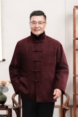 主推现货中老年婚宴喜庆唐装冬加绒可拆卸内胆爷爷风唐装外套，男装民族服装，钱塘723