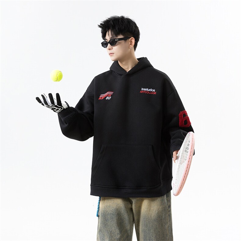 重磅赛车刺绣连帽卫衣男 cp144-特p60图片