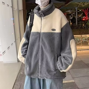 羊羔毛外套棉衣男士冬季韩版潮流加绒加厚保暖棉服宽松羊羔绒棉袄图片