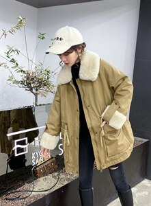 冬装新款兔毛派克外套现货图片