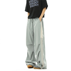 美式复古侧拉链撞色伞兵裤休闲裤尼龙速干裤XZ502-K821-P65控89，男装休闲裤，星座502