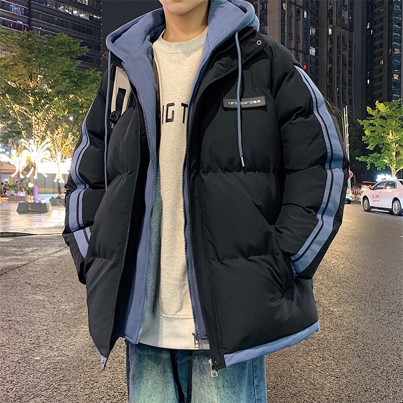 港风夜景潮牌新款织带连帽棉服潮流保暖棉衣M082-P100控139,男装棉衣,星座717