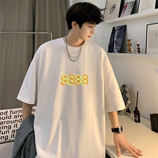 XX06男休闲圆领大码印花T恤衫中性情侣短袖五分袖半截袖TEE潮男，男装T恤，星座115A-3